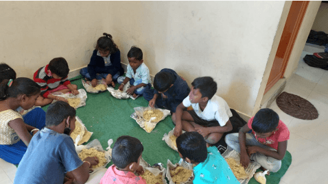 Students having lunch