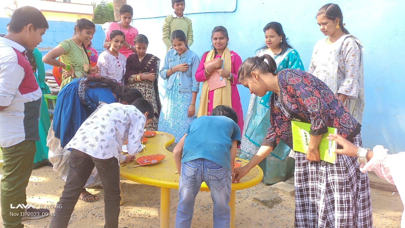 Children participating in a school event