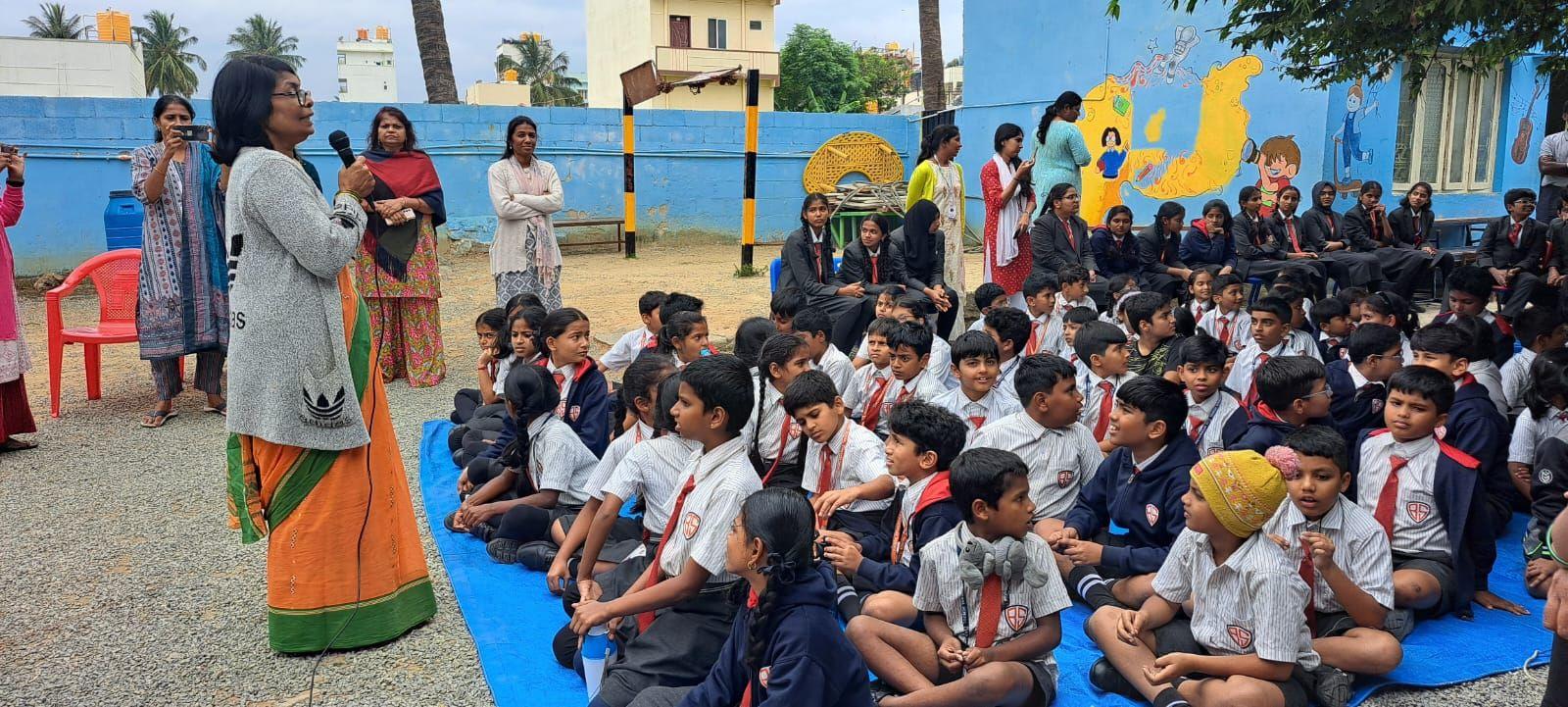 Students in school assembly