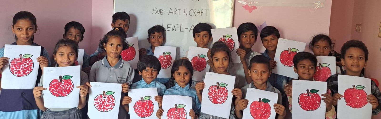 Children Showcasing Their Art Work