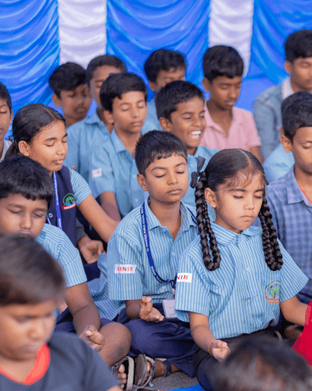 Children meditating