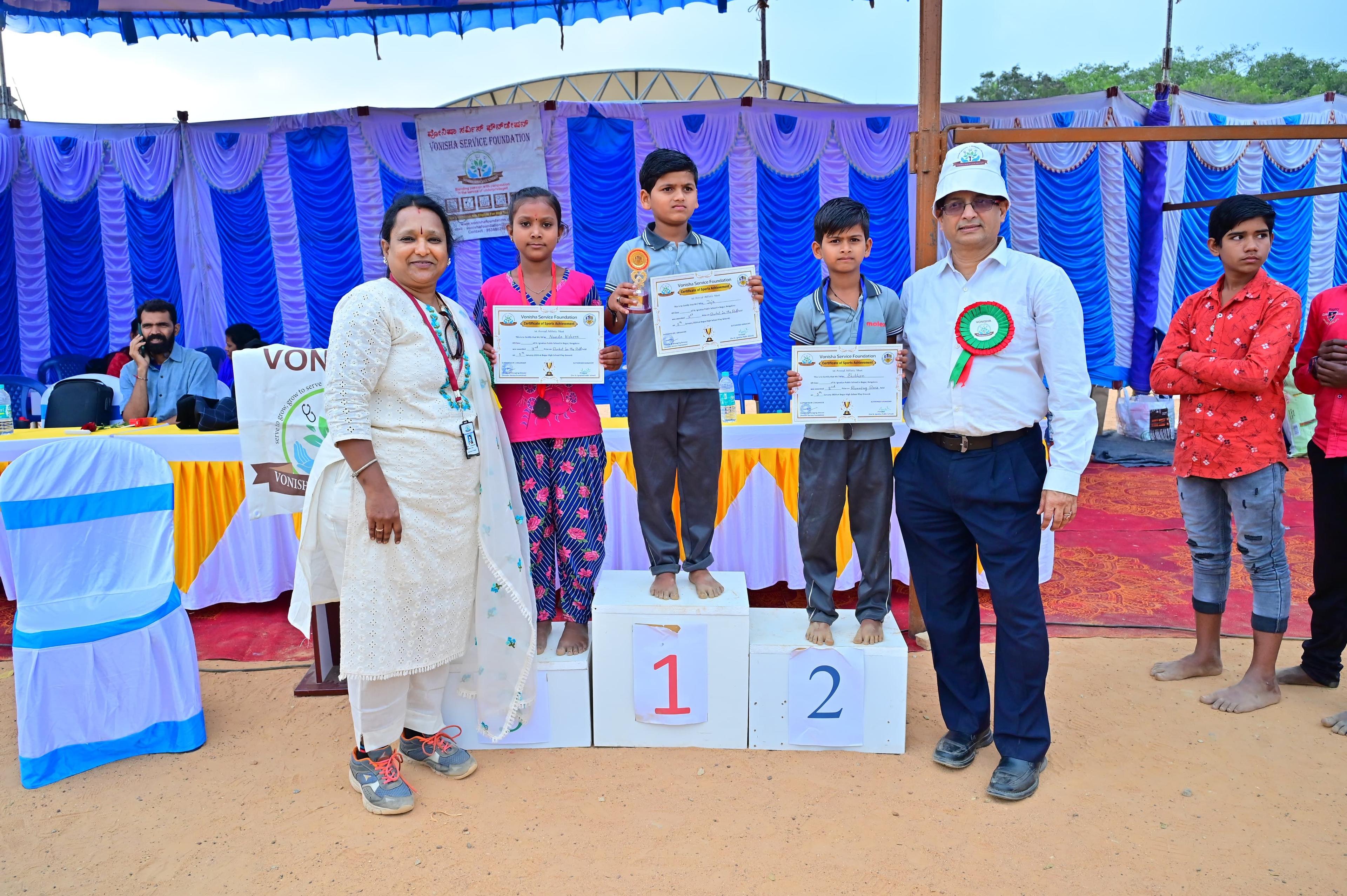 Prize distribution ceremony after Sports Day